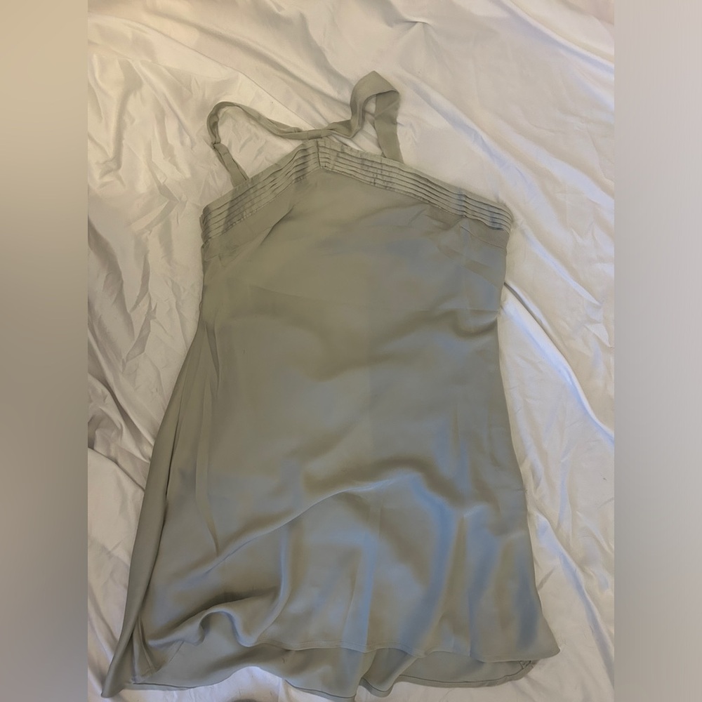 Oh Polly M sage green mini dress